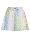 Sandro Rimini Patchwork-effect Linen-blend Shorts In Yellow