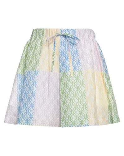Sandro Rimini Patchwork-effect Linen-blend Shorts In Yellow
