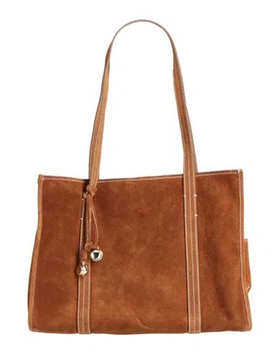 Sandro Woman Shoulder Bag Tan Size - Cowhide In Brown