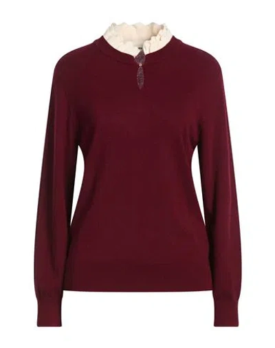 Sandro Woman Sweater Burgundy Size 0 Wool, Cashmere In Red