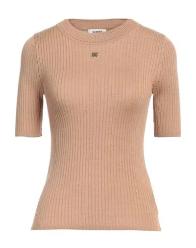 Sandro Woman Sweater Camel Size 0 Acrylic, Wool In Beige