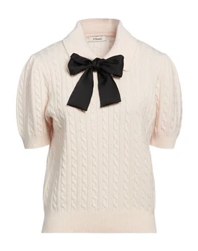 Sandro Woman Sweater Cream Size 0 Wool, Cashmere, Polyamide, Elastane In Multi