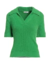 Sandro Woman Sweater Green Size 3 Polyamide, Elastane In Green