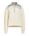 Sandro Woman Sweater Ivory Size 3 Wool, Polyamide In Neutral