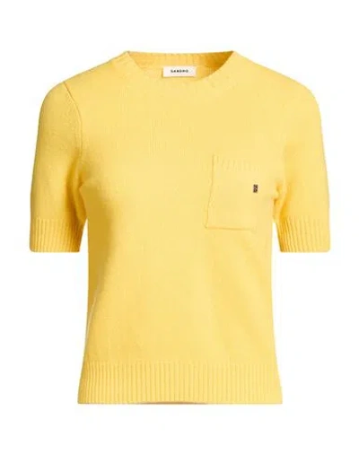Sandro Woman Sweater Marigold Size 1 Wool In Yellow