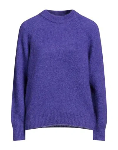 Sandro Woman Sweater Purple Size 4 Mohair Wool, Polyamide, Elastane