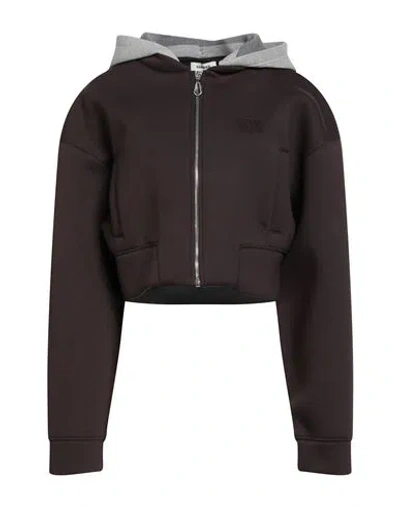 Sandro Woman Sweatshirt Chocolate Brown Size 3 Viscose