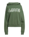 Sandro Woman Sweatshirt Green Size 3 Cotton In Green