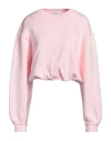 Sandro Logo-embroidered Cropped Sweatshirt In Light Pink