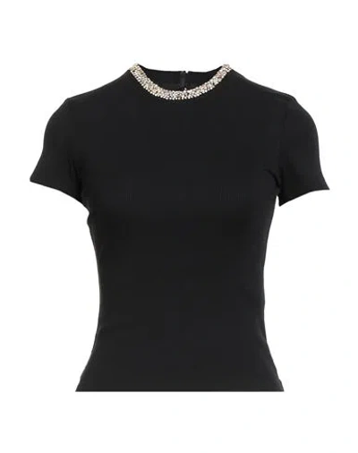 Sandro Woman T-shirt Black Size 0 Cotton, Elastane