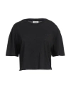 Sandro Woman T-shirt Black Size 0 Cotton, Glass In Black