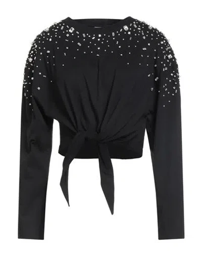 Sandro Woman T-shirt Black Size 3 Cotton