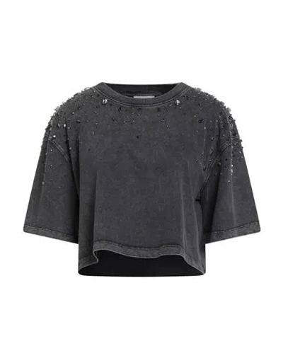 Sandro Woman T-shirt Grey Size 3 Cotton In Gray