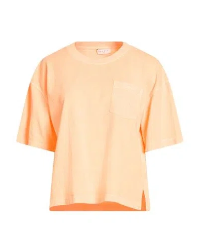 Sandro Woman T-shirt Orange Size 3 Cotton, Elastane In Multi