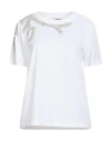 Sandro Woman T-shirt White Size 1 Cotton, Brass, Glass