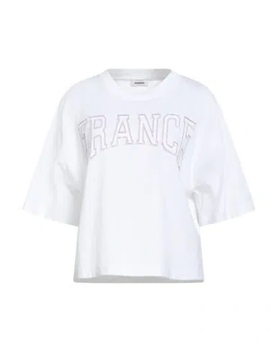 Sandro Woman T-shirt White Size 2 Cotton