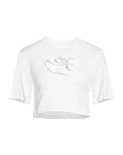 Sandro Woman T-shirt White Size 3 Cotton, Elastane