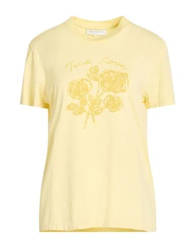 Sandro Woman T-shirt Yellow Size 3 Cotton, Modal In Multi