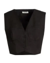 Sandro Womens Black V-neck Cropped Woven Top In Black