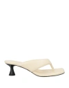 Sandro Woman Thong Sandal Ivory Size 6.5 Leather In White