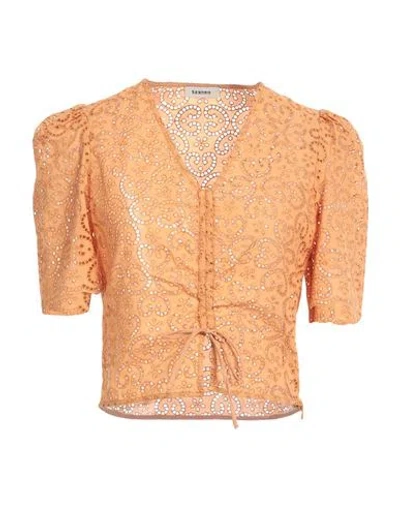 SANDRO SANDRO WOMAN TOP APRICOT SIZE 1 POLYESTER, COTTON