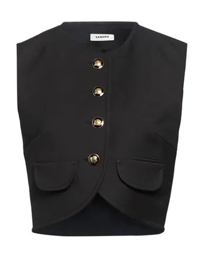 Sandro Woman Top Black Size 0 Polyester, Elastane