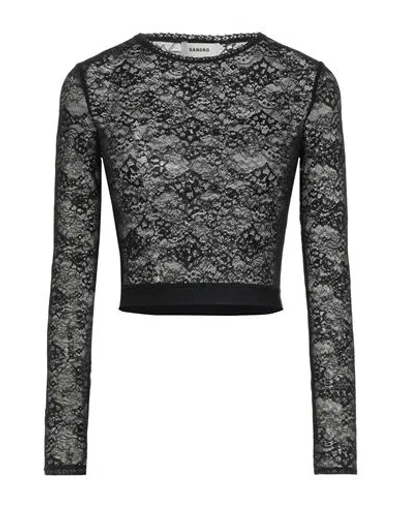 Sandro Woman Top Black Size 1 Polyamide, Elastane, Polyester
