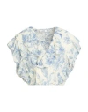 Sandro Josey Cropped Oberteil Aus Gaze Aus Einer Leinenmischung Mit Print In White