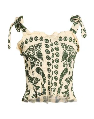 Sandro Woman Top Ivory Size 4 Viscose In Multi