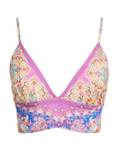 Sandro Woman Top Purple Size 3 Viscose, Linen