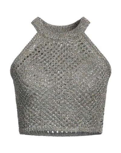 Sandro Woman Top Turquoise Size 4 Polyamide, Metallic Fiber In Blue