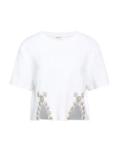 Sandro Woman T-shirt White Size 0 Cotton, Polyester