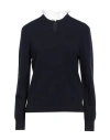 Sandro Woman Turtleneck Midnight Blue Size 3 Wool, Cashmere In Black
