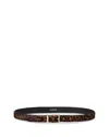 Sandro Womens Brown Animal-print Pony Leather Belt In Brown