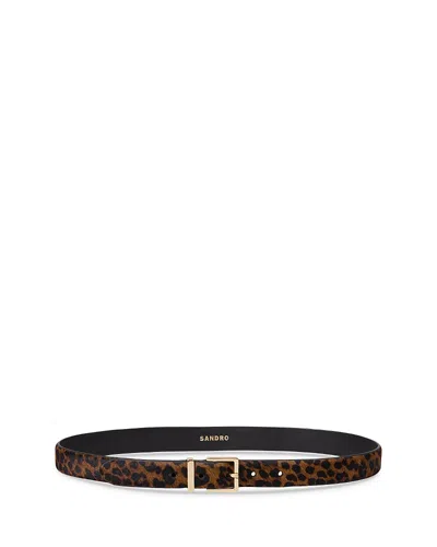 SANDRO WOMEN'S ANIMAL PRINT CALF HAIR BELT