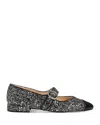 Sandro Leather Ballet Flats In Black