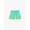 Sandro Womens Bleus Rhinestone-embellished Elasticated-waist Cotton Shorts In Blue / Green