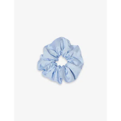 Sandro Womens Bleus Satin-texture Elasticated Woven Scrunchie In Bleus