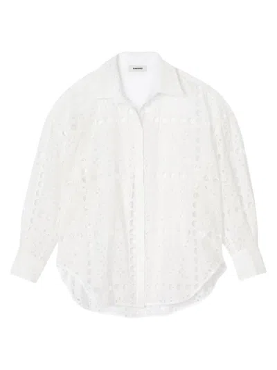 Sandro Women's Broderie Anglaise Shirt In White