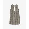 Sandro Gem-embellished Tweed Mini Dress In Bruns