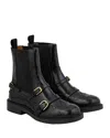 Sandro Leather Buckled Chelsea Boots In Black