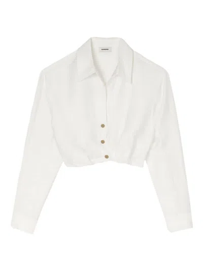 Sandro Women's Cropped Shirt In White