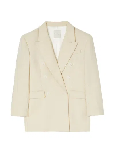 Sandro Women's Double-breasted Suit Jacket In Naturels