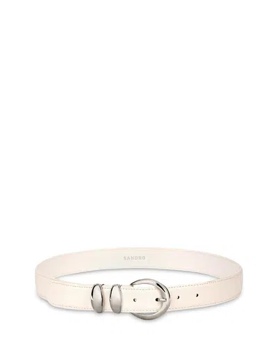 Sandro Women's Double Loop Belt In White