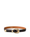 Sandro Leather Belt In Black
