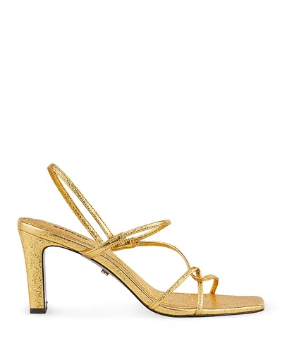 Sandro Faye Metallic Strappy Sandals In Gold