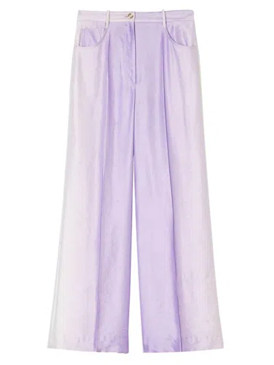 Sandro Women's Floaty Trousers In Ecru Pastel Lilac