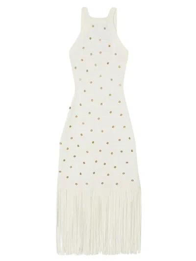 Sandro Women's Fringed Midi Dress In White