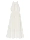 Sandro Coralie Heart Lace Midi Dress In White