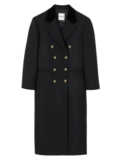 Sandro Women's Long Coat In Black
